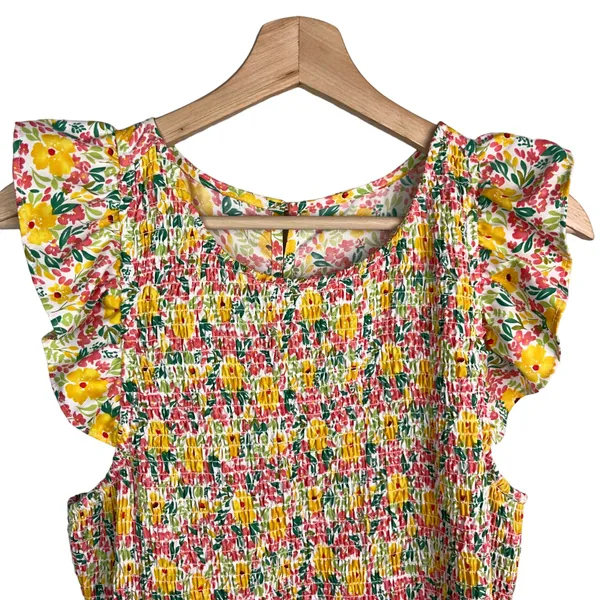 Anthropologie Cool Mode Ditsy Floral Smocked Bodice Midi Dress - Image 11