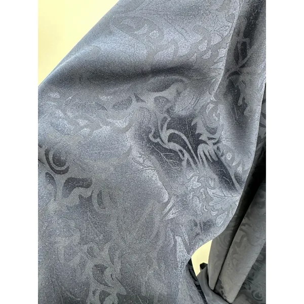 Victoria's Secret Gold Label Navy Blue Jacquard Floral Robe Womens Size Medium M - Image 6