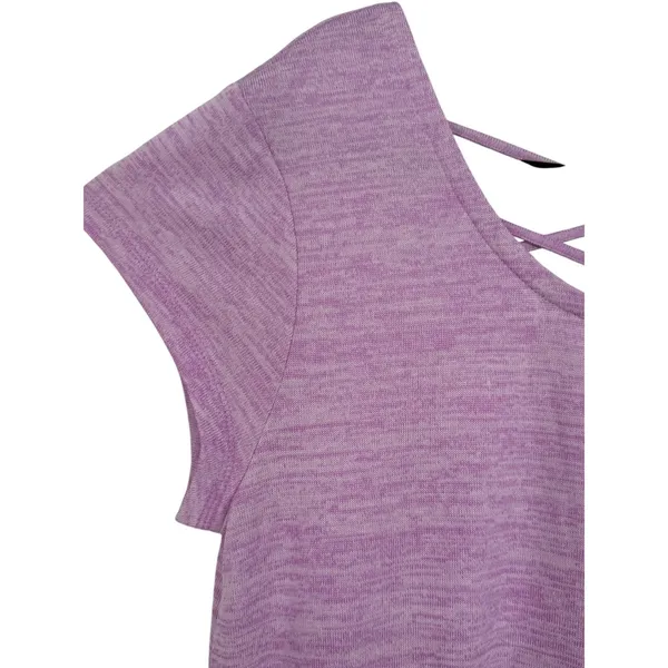 Talbots Soft Drape Jersey Maxi Dress‎ Heathered Lavender Lattice Back Size Large - Image 10