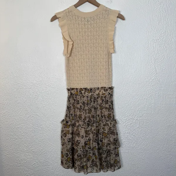 Current Air Anthropologie Ruffle Crewneck Mini Sweater Dress Size Small - Image 3