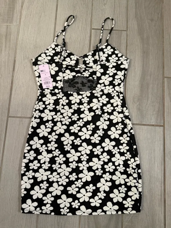 Target Black Floral Spaghetti-Strap Mini Dress - Image 4