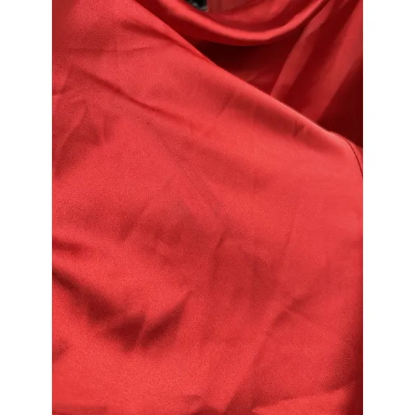 Zara Red Asymmetrical One Shoulder Satin Gown Maxi Dress Formal Grecian Holiday - Image 7