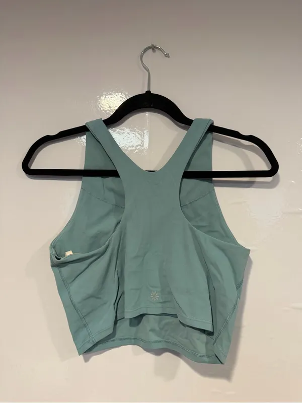 Athleta racerback‎ Sleeveless Crop Tank Top in Light Teal - Image 4