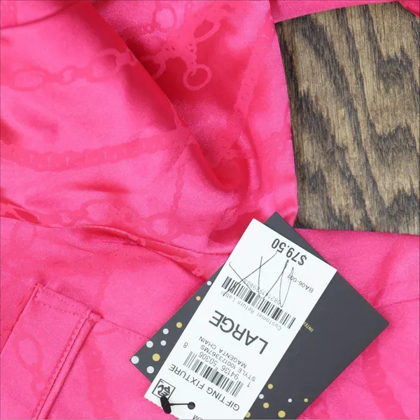 NWT INC International Concepts 2-Piece Collar Pajama Set Magenta Chain Pink L - Image 7