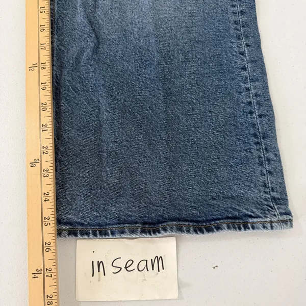 H&M Womens High Waist Wide Leg Cropped Jeans Medium Wash Blue‎ Petite Friendly 6 - Image 10