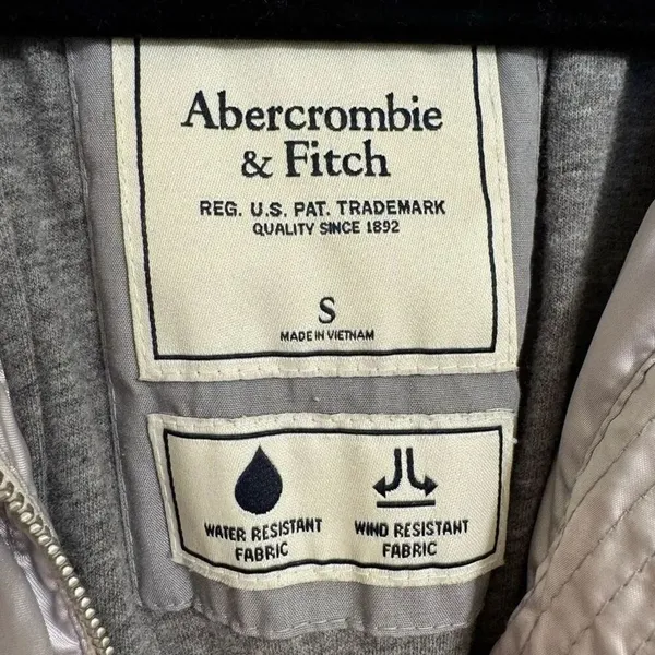 Vintage Y2K Abercrombie & Fitch Silky Gray Water Wind Resistant Light Jacket Sma - Image 3