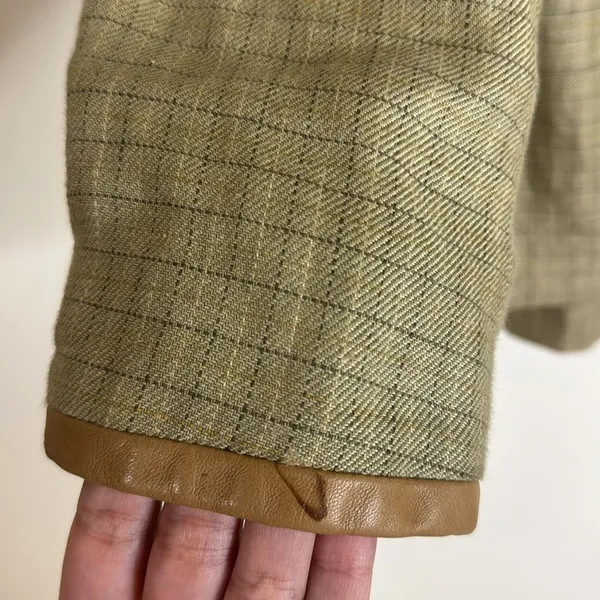 Vtg‎ Lauren Ralph Lauren linen houndstooth Glen Plaid Blazer size 10 equestrian - Image 7