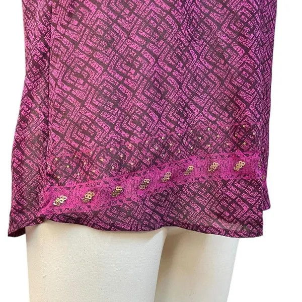 Wet Seal Y2K Pink Black Mesh Cami Top Size L - Image 3