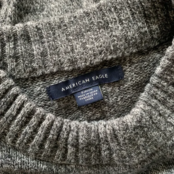 American Eagle Gray Black Striped Knit Sweater - Image 7