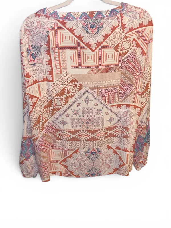 Savanna Jane Lg Multicolor Patterned Top Orange - Image 3