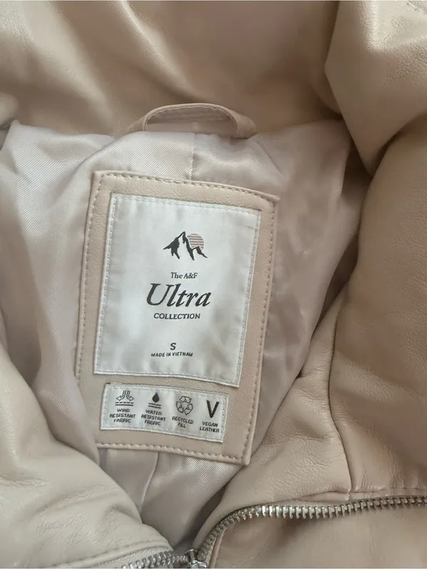 Abercrombie & Fitch Ultra Collection Vegan Leather Puffer Jacket - spot on back - Image 3