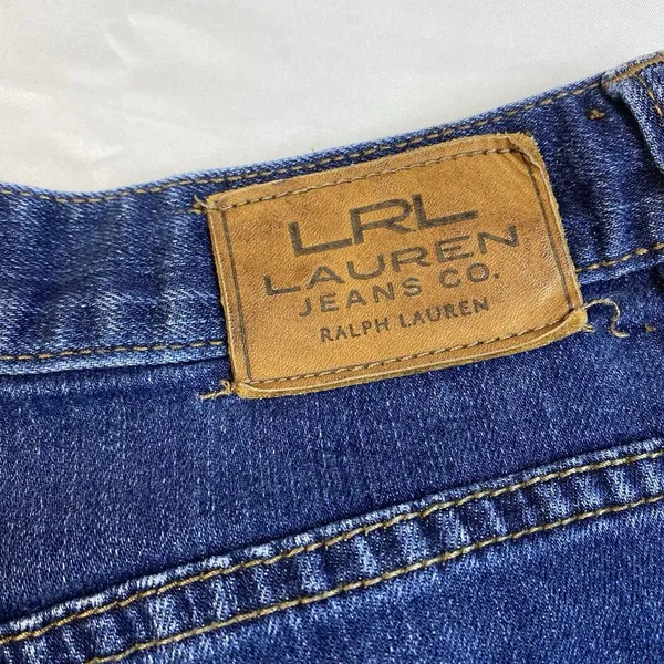 LRL Ralph Lauren Jeans‎ Denim Classic Straight Leg Stretch Size 12 Short 32"x25" - Image 5
