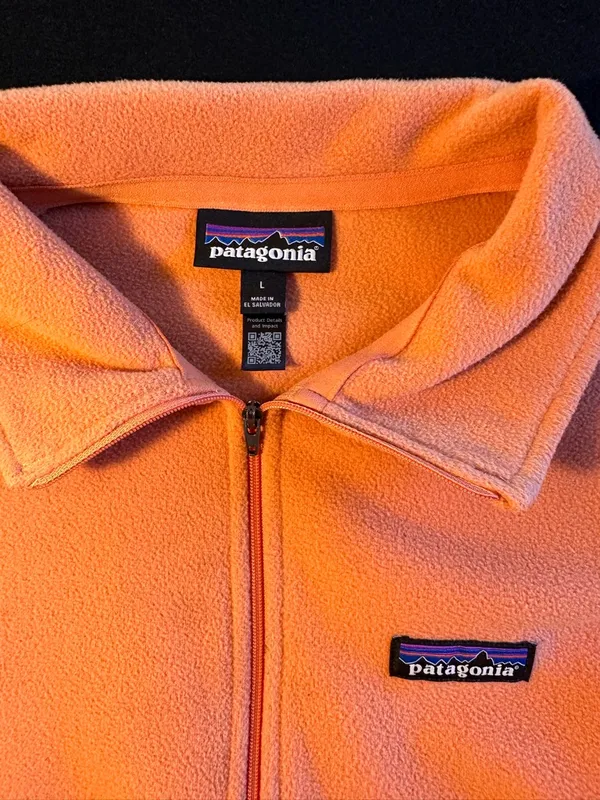 Patagonia Fleece Pullover Size L Orange 1/4 Zip Lightweight Synchilla - Image 5