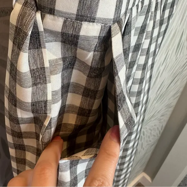 Gingham‎ Plaid Sleeveless Belted Jumpsuit Size Small Casual Boho Lightweight - Image 10