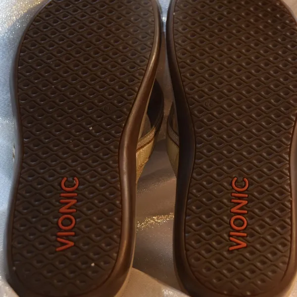 Vionic "Ortho Heel" Sandals, Flip Flops, Golden Tan Size 8 - Image 5