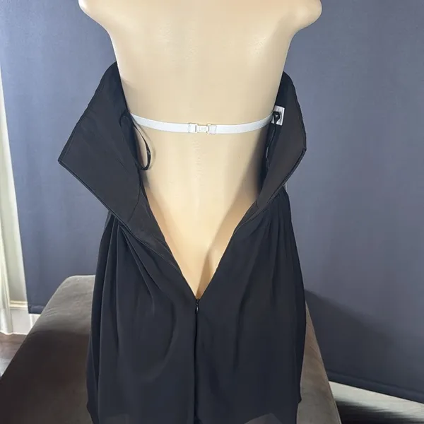 Women’s Black Strapless Short Chiffon Homecoming Party Dress Size M (8) NEW - Image 8