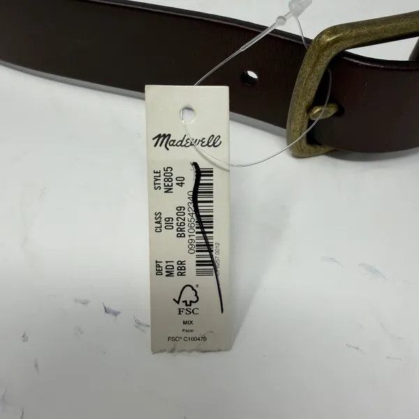Madewell Leather Classic Buckle Belt Dark Brown Women Size 40 NE805 - Image 3