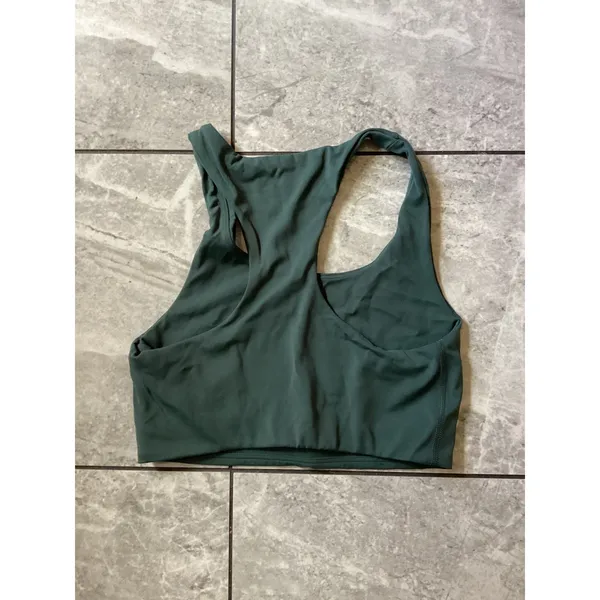 Quince NWOT Ultra-Soft Performance Sports Bra Forest Green XS Racerback - Image 6