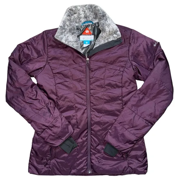 Columbia Women's Small Frostfecta Down Jacket Deep Dark Purple Coat Omni-heat - Image 3