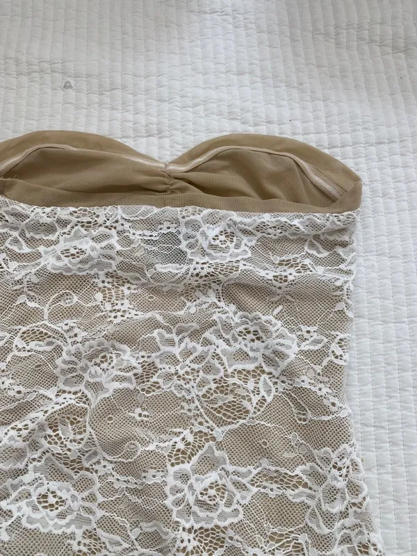white beige lace ruffle Princess Polly dress - Image 9