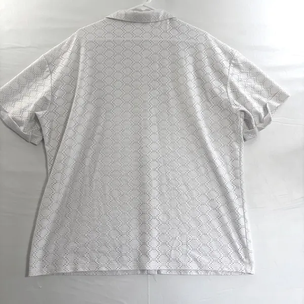 White Eyelet Lace 2 Piece Button Down Shirt & Shorts 1XL Swim Cover‎ Up Set - Image 6