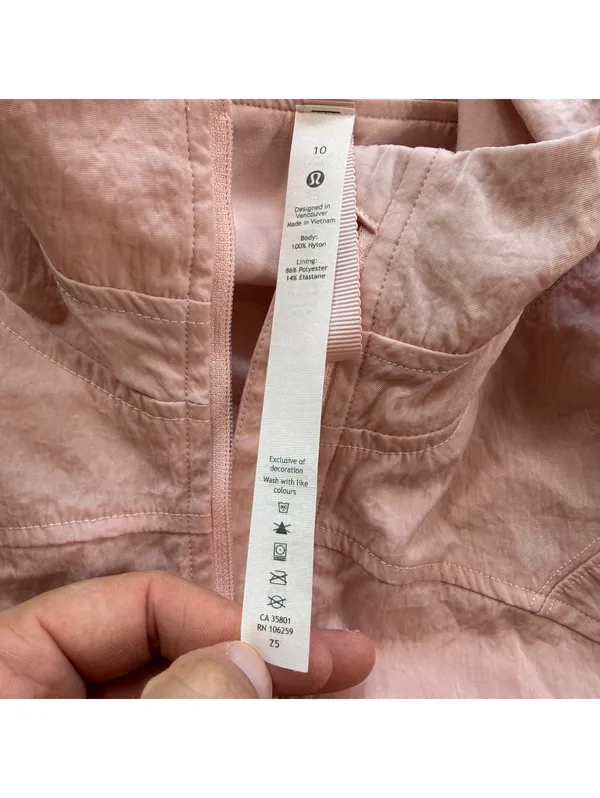 Lululemon Street to Studio Jacket Women’s 10 Dune Blush Pink Hooded Windbreaker - Image 4