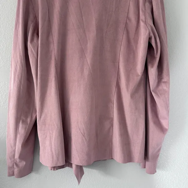 Mote Women's Jacket Size L-XL Soft Faux Suede Drape Pink Dusty‎ Long Sleeve - Image 14