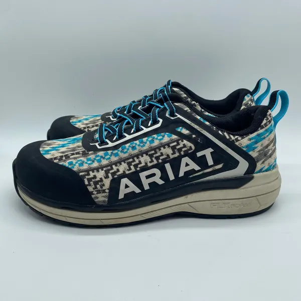 Ariat Outpace Composite Steel Toe Safety Workwear Shoe Aztec Blue Black Women 7 - Image 3