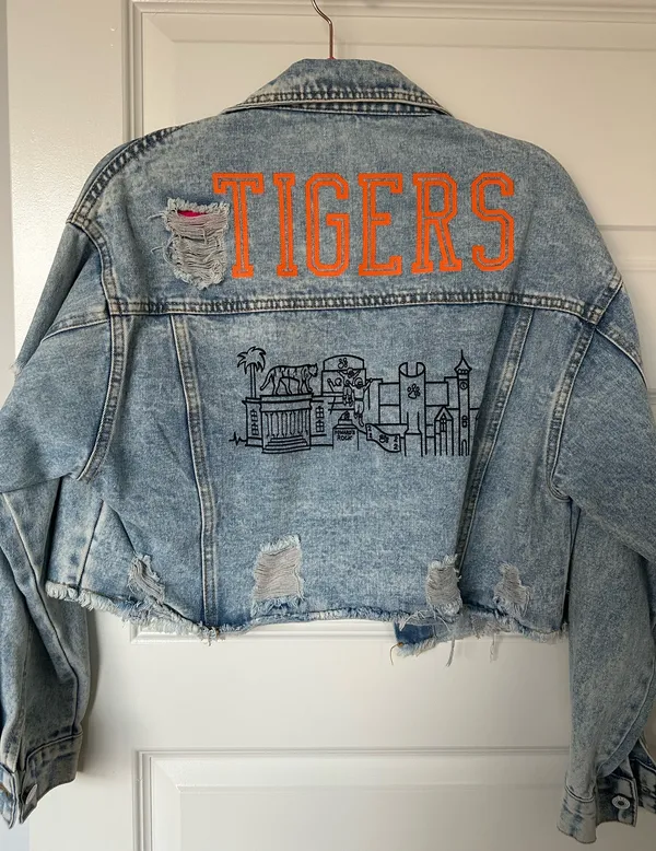 Clemson Denim Jacket Blue Size XS - Image 2
