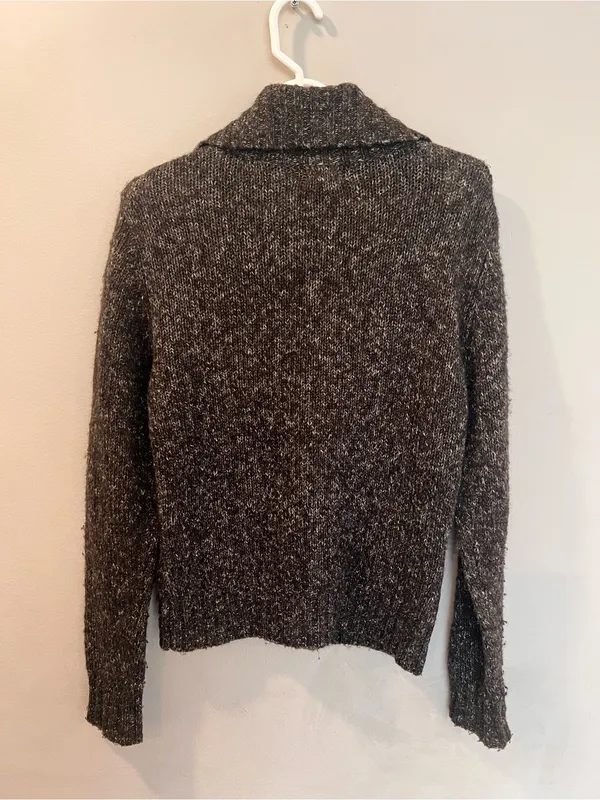 L.L. Bean Women’s Cable Knit Turtleneck Wool Cardigan Sweater Long Sleeve - Image 3