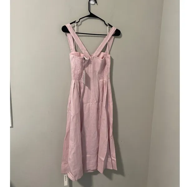New Reformation Roma Linen Dress Cherry Blossom, Light Pink Size 0 - Image 3