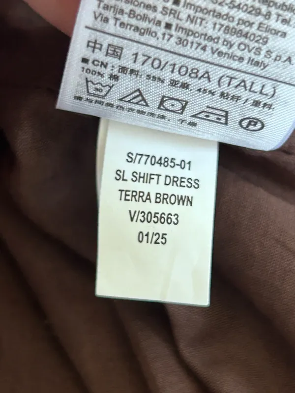 NWT Gap Brown Linen Blend Sleeveless Crewneck Knee Length Shift Dress XL Tall - Image 6