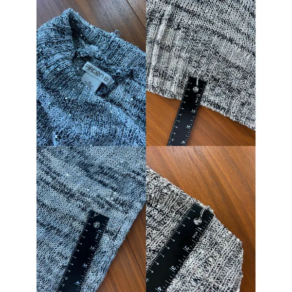 Y2K Vintage Arden B Sequin Dress Knit Tunic Whimsigoth Fairy 2000s Cowl Neck XS - Image 5
