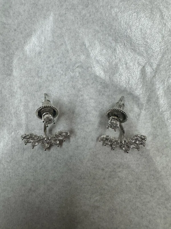 Cubic Zirconia Dangle Earrings in Silver - Image 2