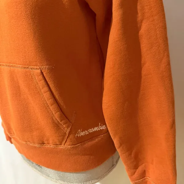 Vintage Abercrombie & Fitch Orange Hoodie - Size S - Image 3