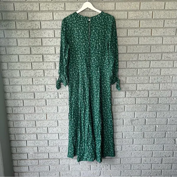 NWT Reformation Zelda Dress Emerald Green Midi Dress Prairiecore Size 10 - Image 10