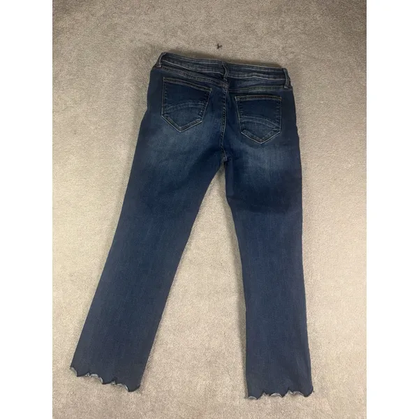 Driftwood Candace Crop Jeans Womens 28 Blue Scalloped Hem Stretch Denim Classic - Image 7