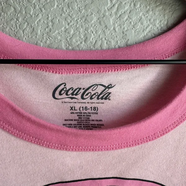 💖Coca-Cola Pink Sunshine Rainbow Crew Neck Ringer T-Shirt - Image 4
