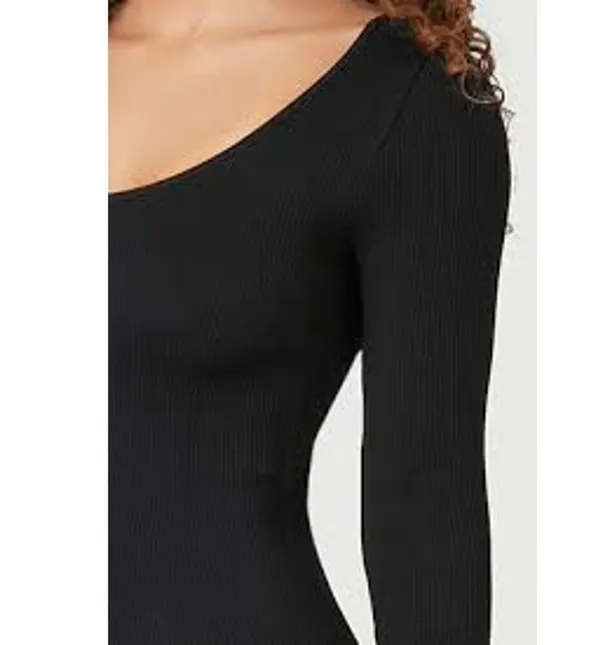FOREVER 21 Ribbed Seamless Jumpsuit in Black S M Small Medium - Image 2
