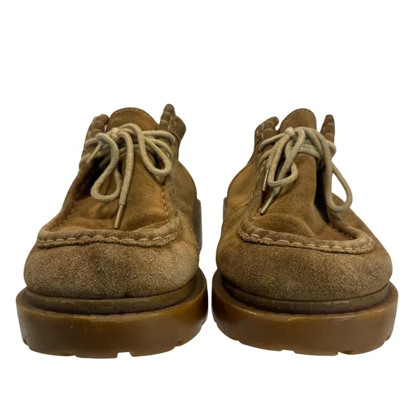 Vtg Mudd Sara 90s Platform Loafers Suede Brown Chunky Lug‎ Shoes 8.5 Academia - Image 7