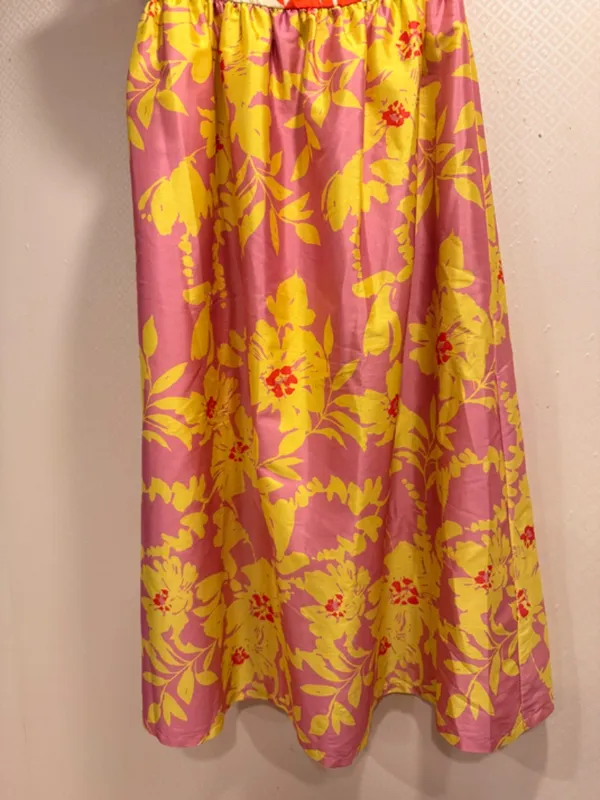 Anthropologie Vineet Bahl Multicolor Floral Strapless Gathered Midi Dress Sz XS - Image 4