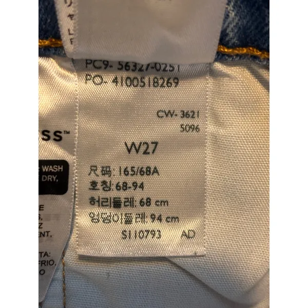 Levi's Womens 501 Original Shorts 27 Blue Distressed Cutoff Denim Boho Festival - Image 10