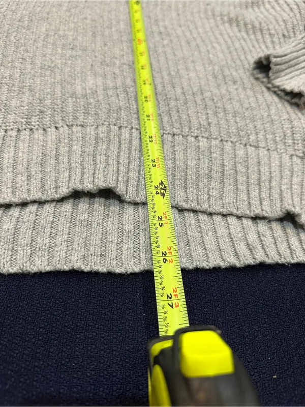 American Eagle Outfitters Gray Knit Sweater with Navy Stripe - Image 4