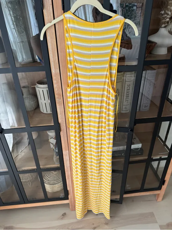 Zara maxi dress ribbed Striped Sleeveless Tank scoop neck knit beach stretchy - Image 4