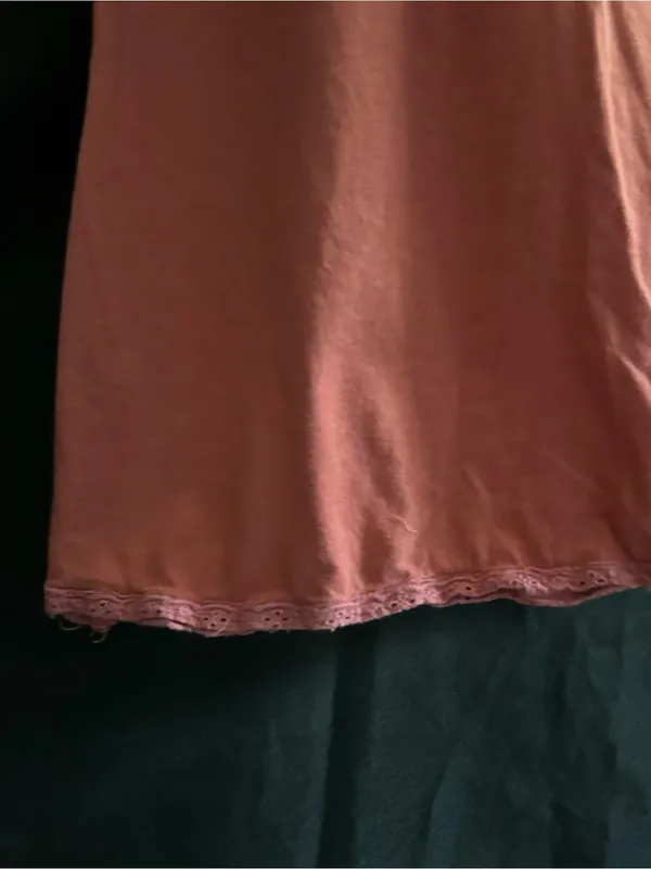 Ralph Lauren Jeans Co Vintage Pastel Coral Crochet-Trim Short Sleeve Top MD - Image 6