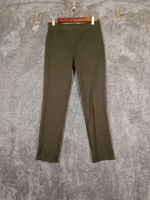 Quince Ultra Stretch Ponte Straight Leg Pant Olive Office Career Professional PS - Image 3