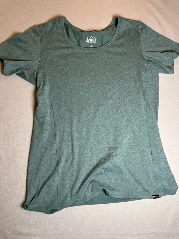 REI Co-op Women’s Tee Shirt Green Heather Short Sleeve Size M - Image 6