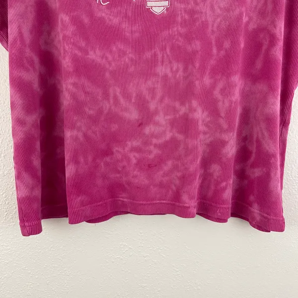 Harley Davidson Vintage Y2K Pink Tie Dye Rocklin, CA Graphic Muscle Tee Tank Top - Image 4