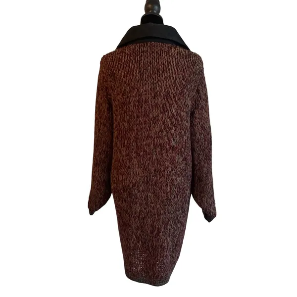 Patricia Barrera Alpaca Wool Leather Knit Toggle Cardigan Coat Chile Handmade L‎ - Image 6