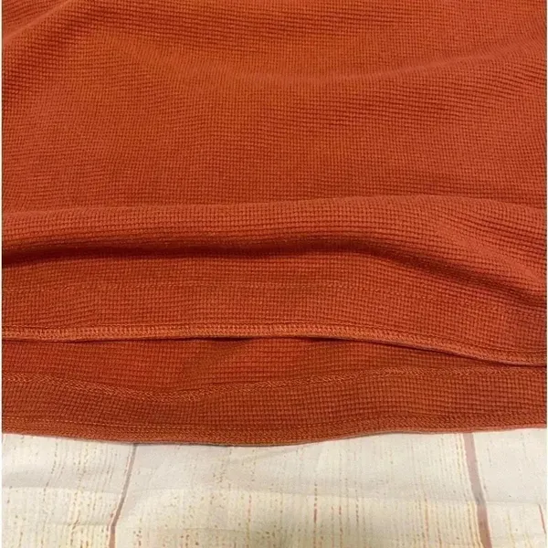 Eddie Bauer Burnt Orange Waffle Knit Thermal Long‎ Sleeve Shirt XL - Image 5